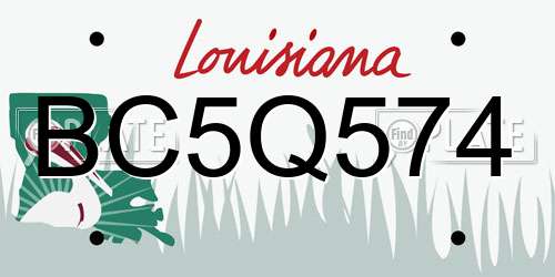 BC5Q574 Louisiana License Plate