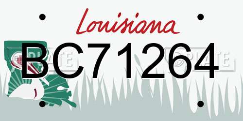 BC71264 Louisiana License Plate
