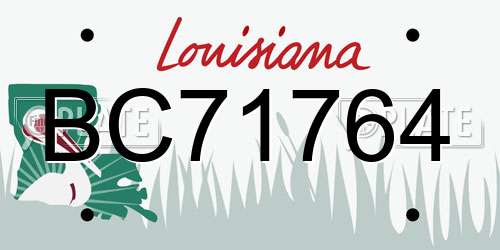 BC71764 Louisiana License Plate