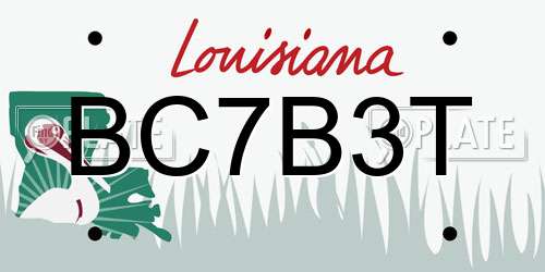 BC7B3T Louisiana License Plate