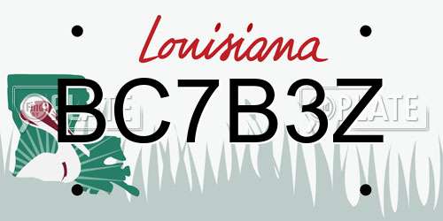 BC7B3Z Louisiana License Plate