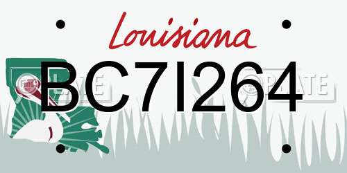BC7I264 Louisiana License Plate
