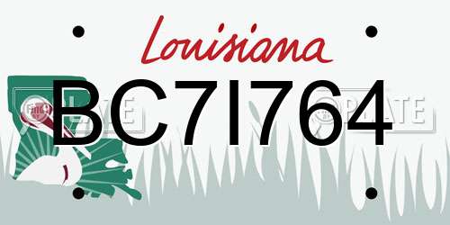 BC7I764 Louisiana License Plate
