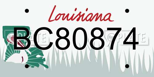 BC80874 Louisiana License Plate