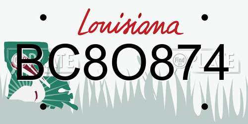 BC8O874 Louisiana License Plate