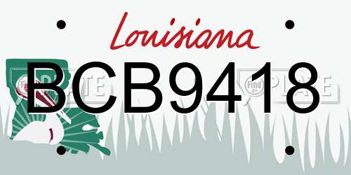 BCB9418 Louisiana License Plate