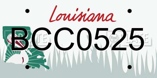 BCC0525 Louisiana License Plate