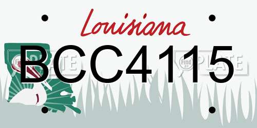BCC4115 Louisiana License Plate