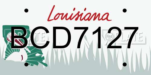 BCD7127 Louisiana License Plate