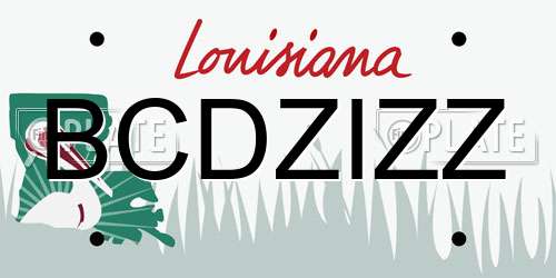 BCDZIZZ Louisiana License Plate