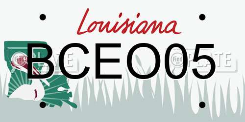 BCEO05 Louisiana License Plate
