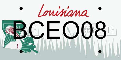 BCEO08 Louisiana License Plate