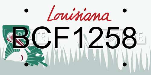 BCF1258 Louisiana License Plate