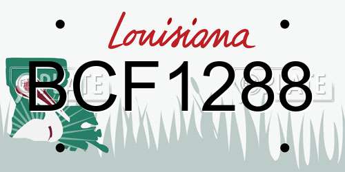 BCF1288 Louisiana License Plate