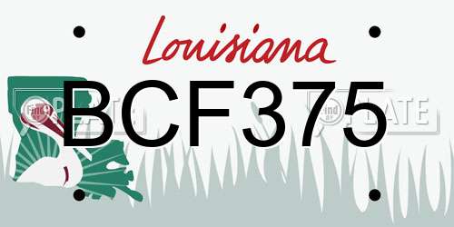 BCF375 Louisiana License Plate