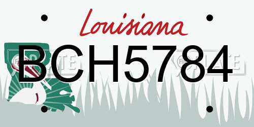 BCH5784 Louisiana License Plate