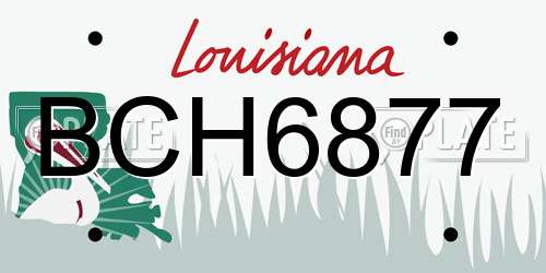BCH6877 Louisiana License Plate