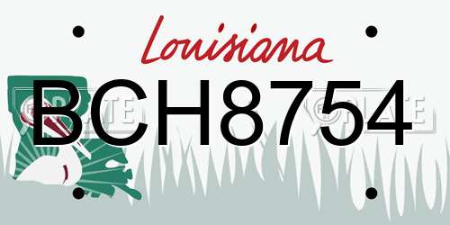 BCH8754 Louisiana License Plate
