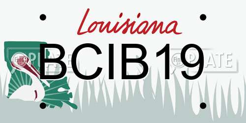 BCIB19 Louisiana License Plate