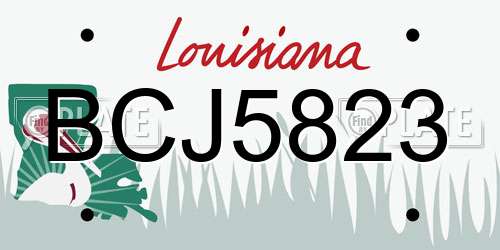 BCJ5823 Louisiana License Plate