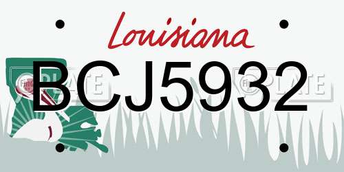 BCJ5932 Louisiana License Plate