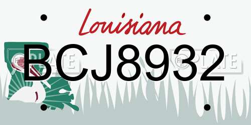 BCJ8932 Louisiana License Plate