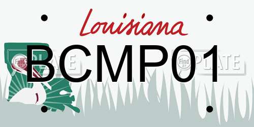 BCMP01 Louisiana License Plate