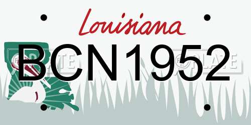 BCN1952 Louisiana License Plate