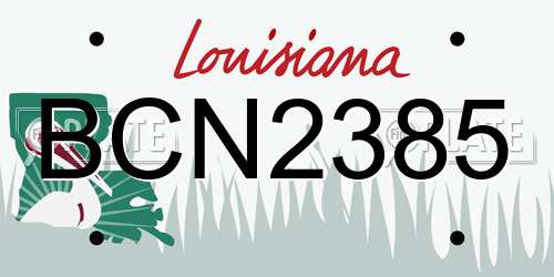 BCN2385 Louisiana License Plate