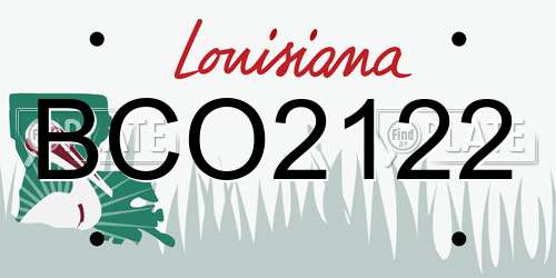 BCO2122 Louisiana License Plate