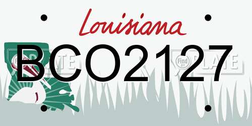 BCO2127 Louisiana License Plate