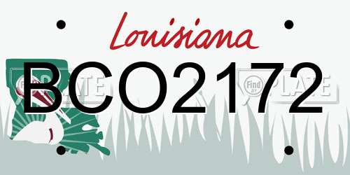 BCO2172 Louisiana License Plate