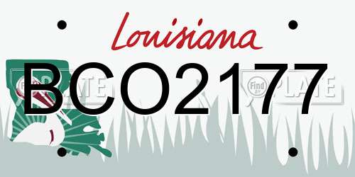 BCO2177 Louisiana License Plate