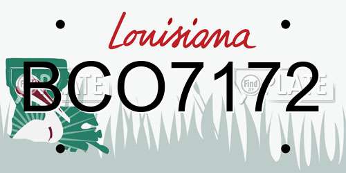 BCO7172 Louisiana License Plate