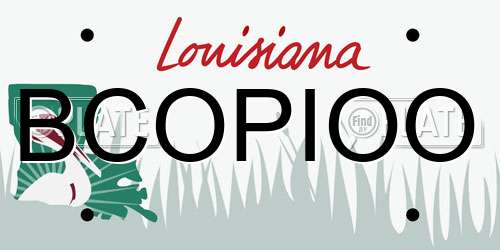 BCOPIOO Louisiana License Plate