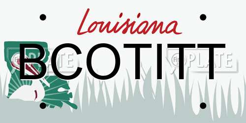BCOTITT Louisiana License Plate