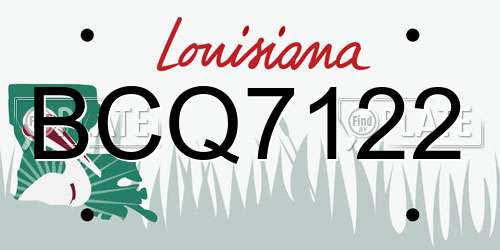 BCQ7122 Louisiana License Plate