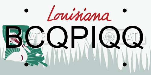 BCQPIQQ Louisiana License Plate