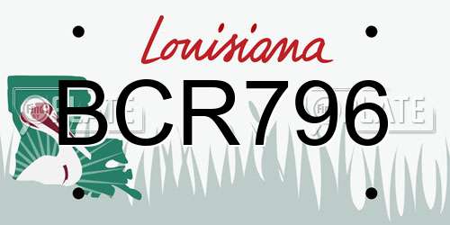 BCR796 Louisiana License Plate