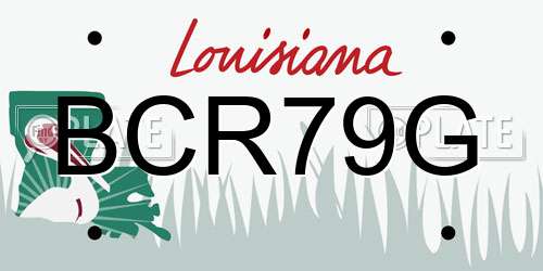 BCR79G Louisiana License Plate