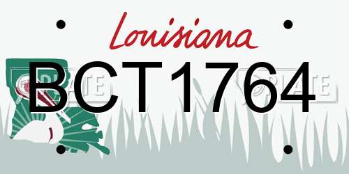BCT1764 Louisiana License Plate