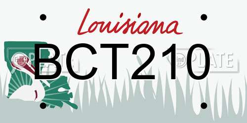 BCT210 Louisiana License Plate