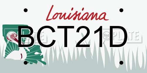 BCT21D Louisiana License Plate