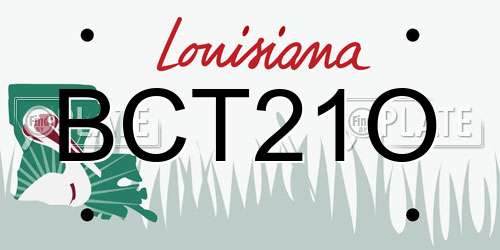 BCT21O Louisiana License Plate