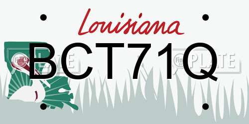 BCT71Q Louisiana License Plate