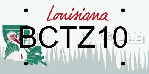 BCTZ10 Louisiana License Plate