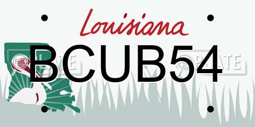 BCUB54 Louisiana License Plate