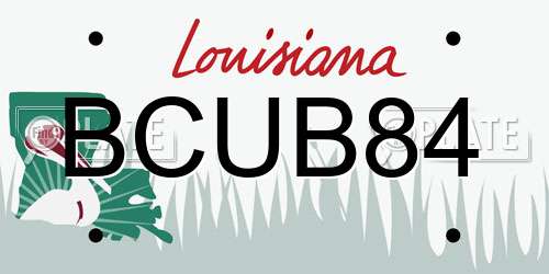 BCUB84 Louisiana License Plate