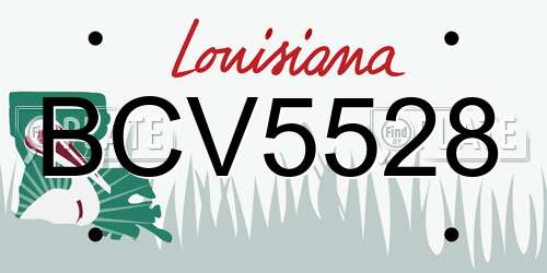 BCV5528 Louisiana License Plate