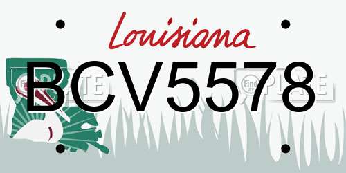 BCV5578 Louisiana License Plate